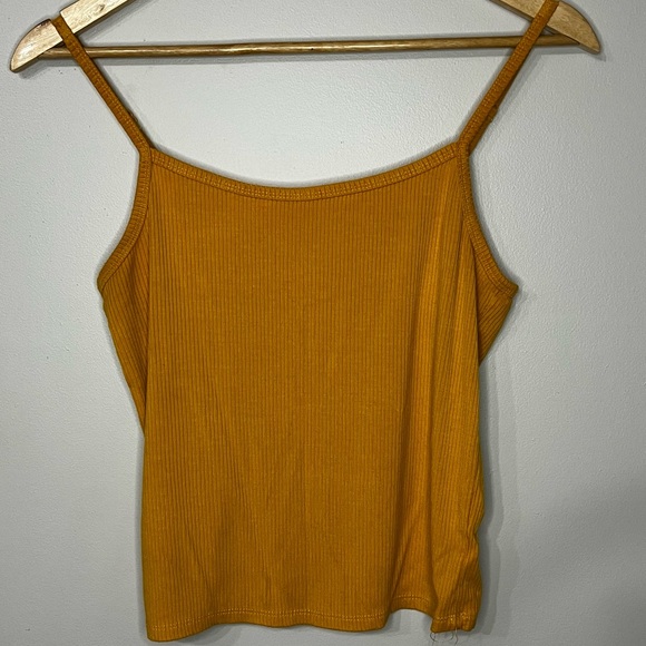 #135 SWS Essentials Gold Ribbed Cropped Tank with Adjustable Straps - Picture 2 of 7